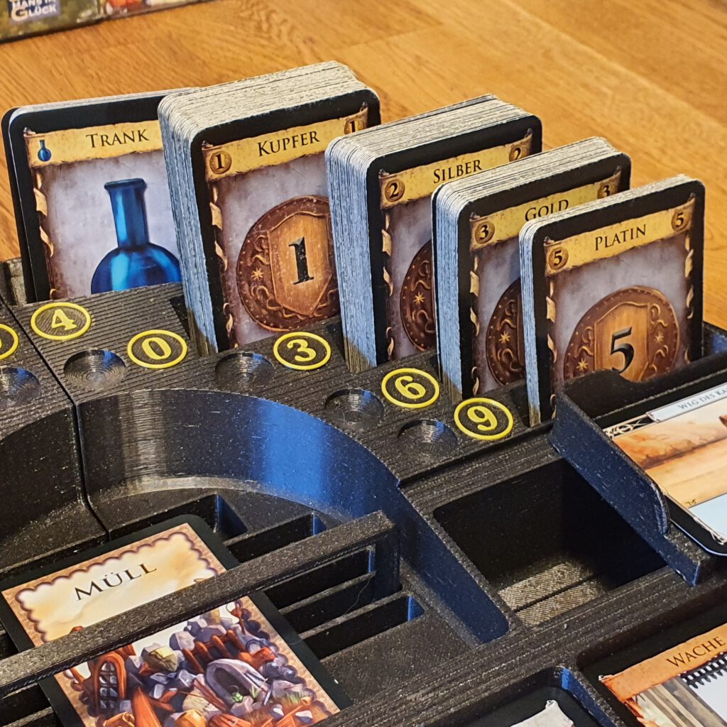 Ansicht des hinteren rechten Viertelss des Dominion-Stielebretts.